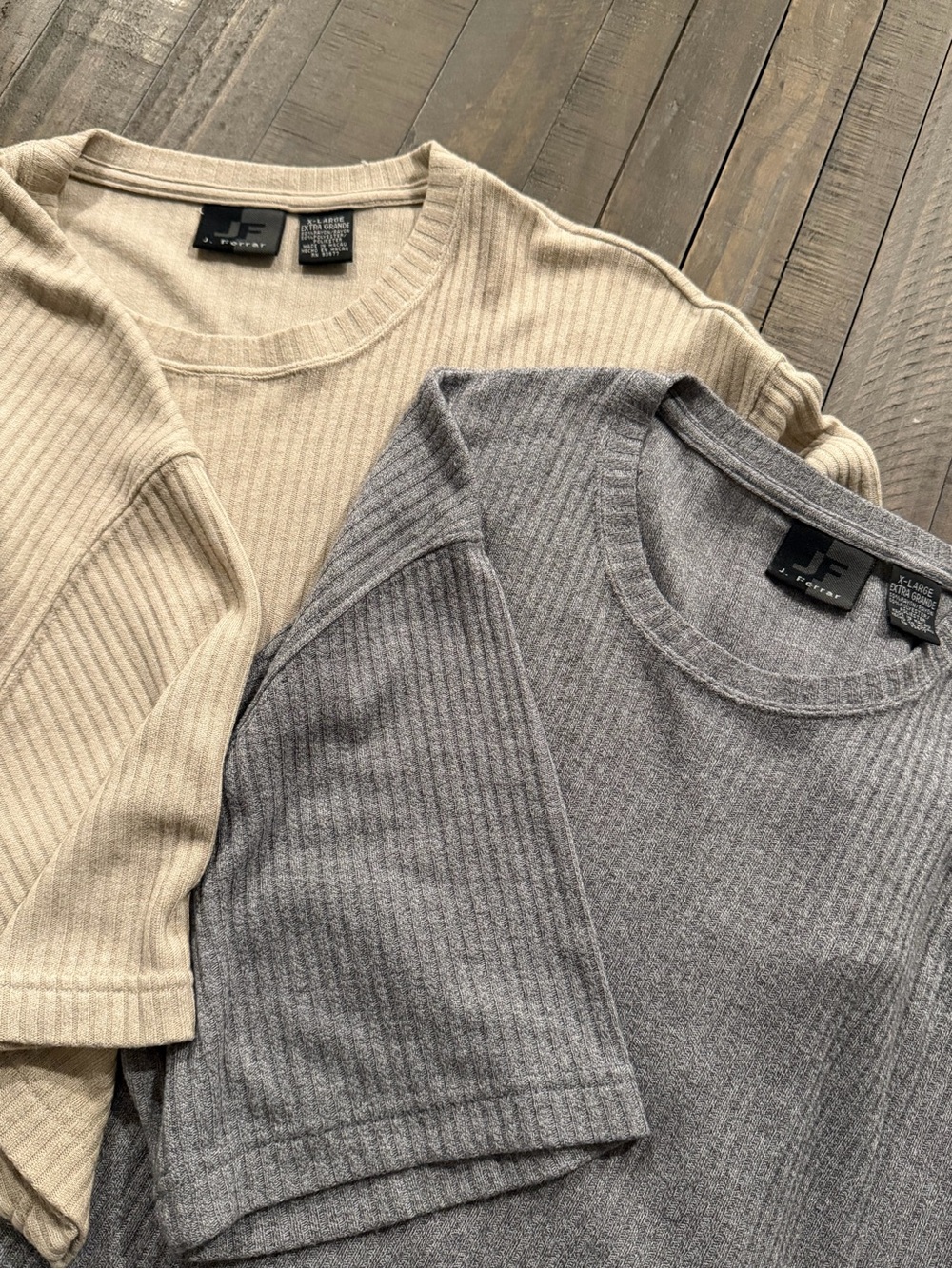 J. Ferrar Rib Knit Short Sleeve Sweater Bundle – XL (2 Pieces)